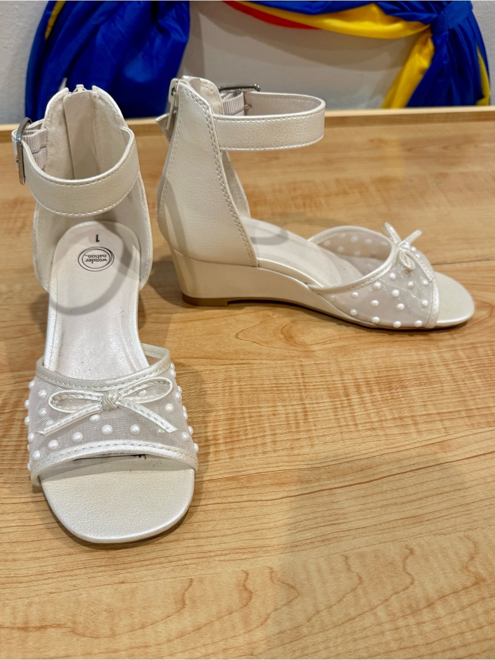 Girls size 1 Ankle Strap Wedges